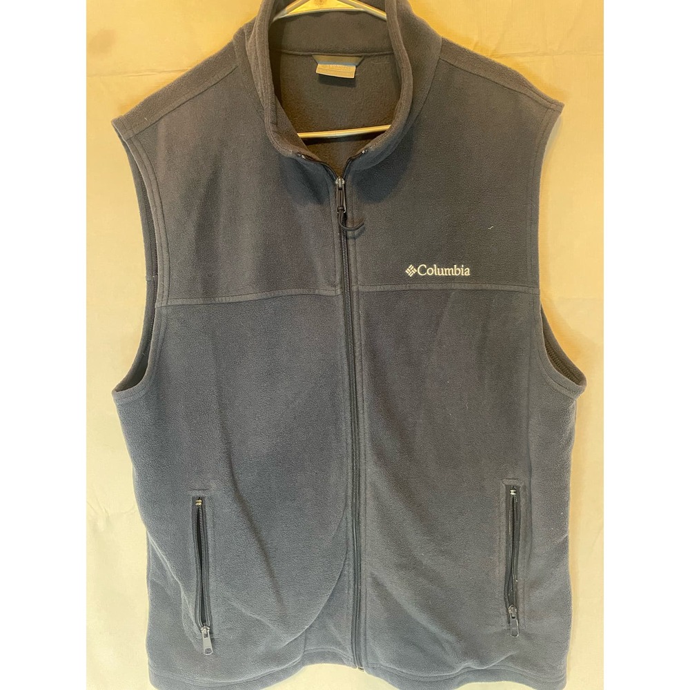 Men's XL Columbia Navy Fleece Vest GUC